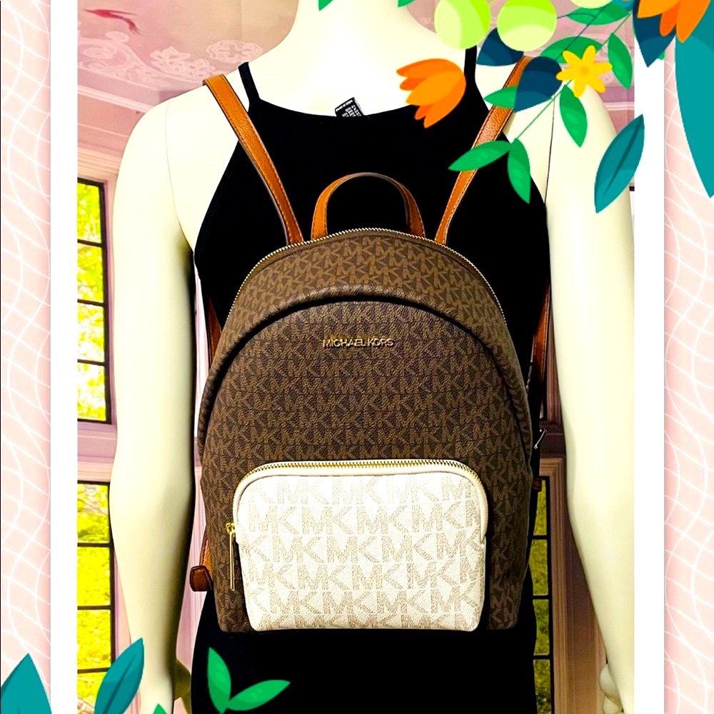 Michael Kors Erin Medium Vanilla Multi Backpack - Picture 15 of 15